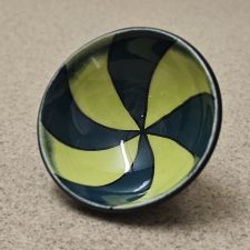 Green & Turquoise Pinwheel Sauce Dish