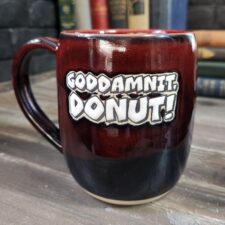 Goddamnit Donut Mug - Black & Red